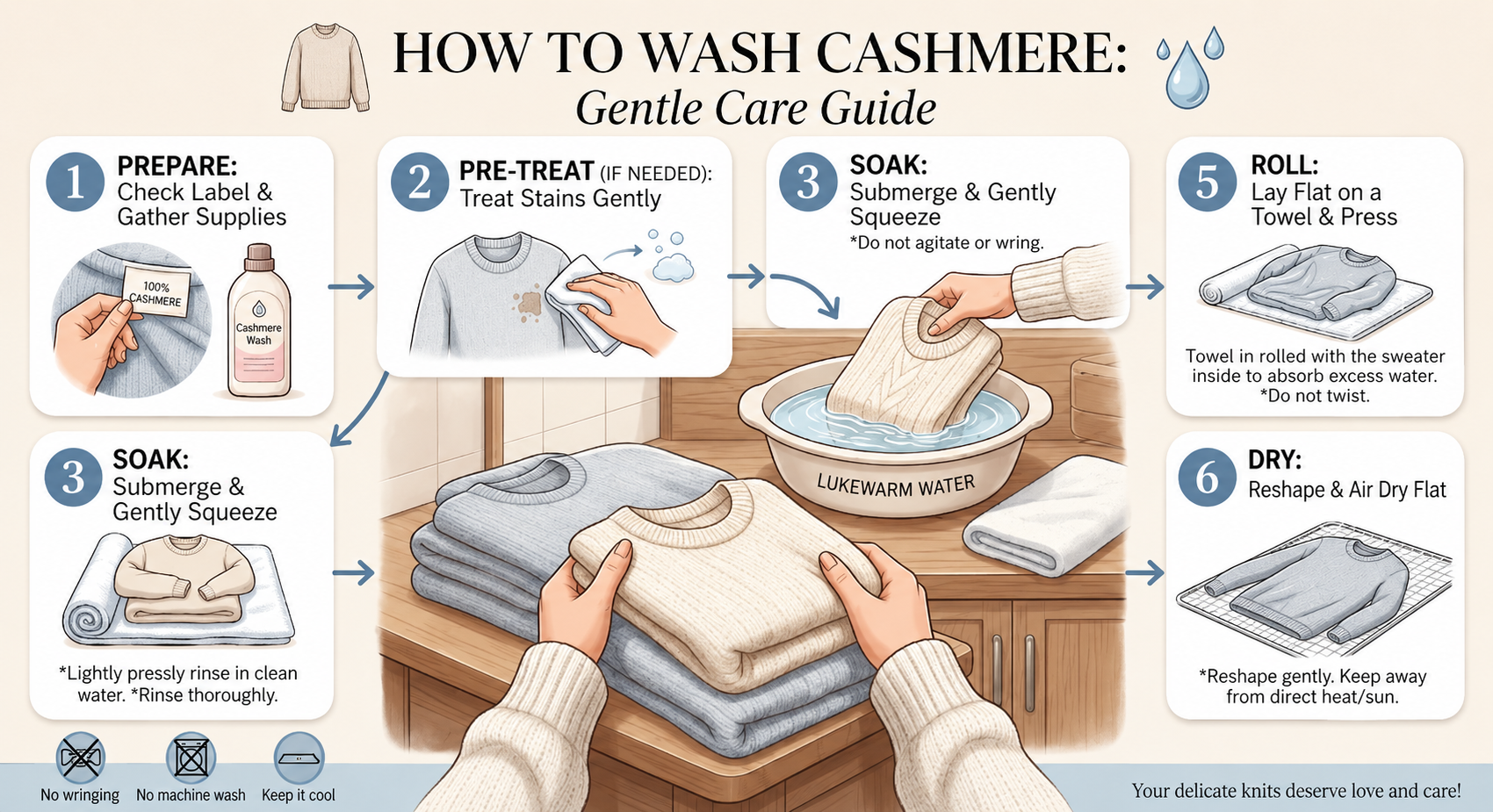 How to Wash Cashmere Properly Without Damaging the Fabric