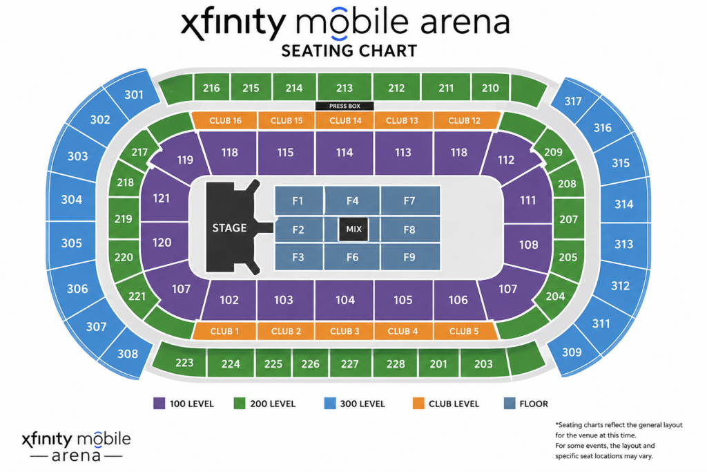 xfinity mobile arena seating chart