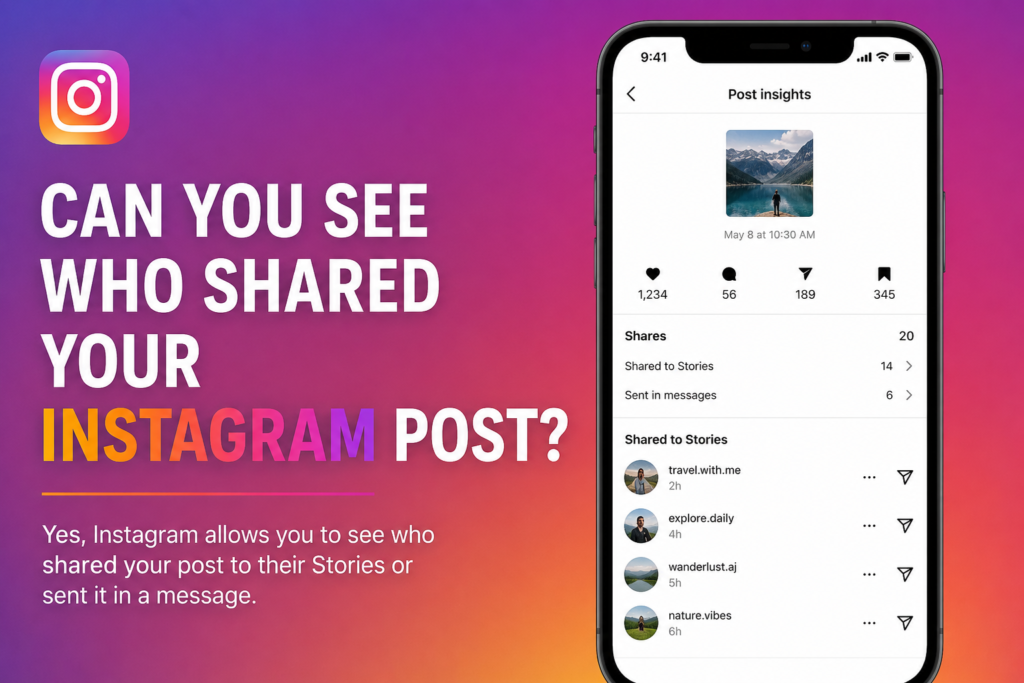 can you see who shared your instagram post