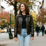 leather bomber jacket women
