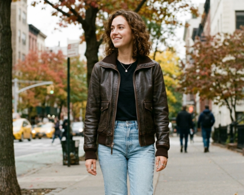 leather bomber jacket women
