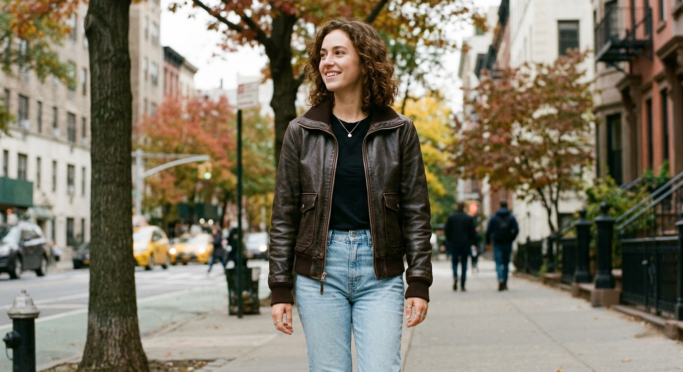 leather bomber jacket women