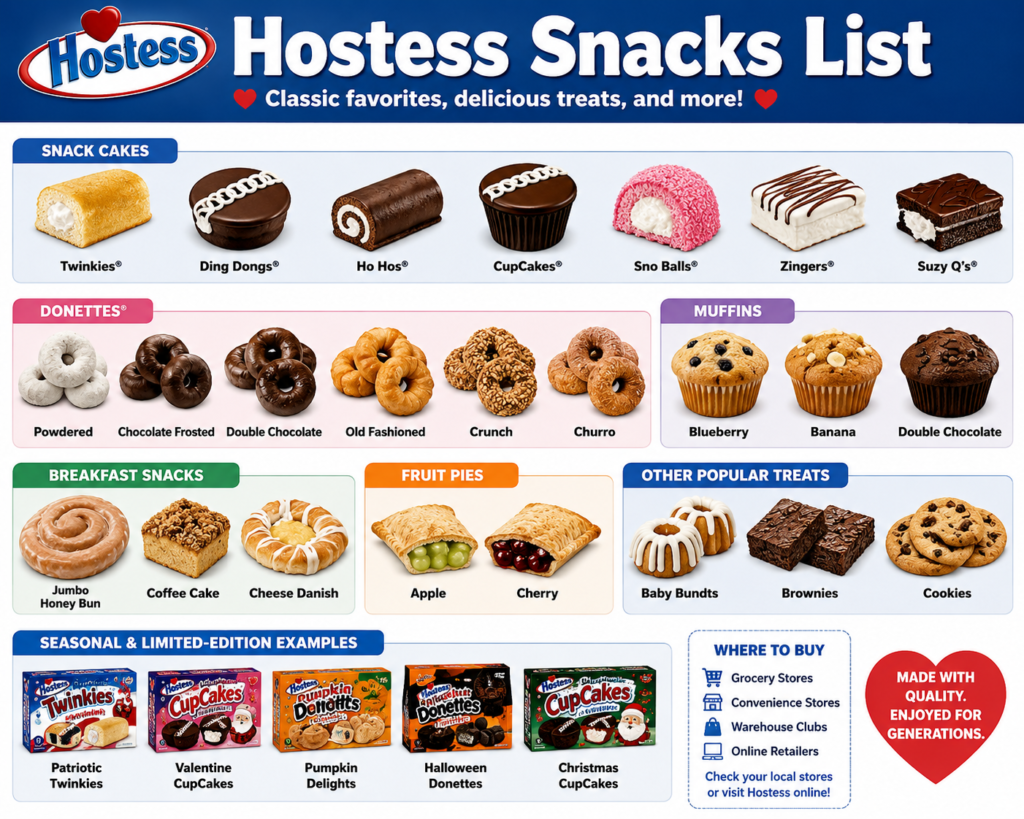 hostess snacks list